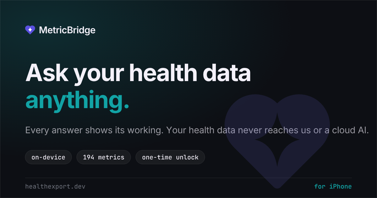 Health Export AI — Export Apple Health to JSON for AI (MCP)