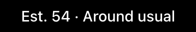 Inline complication: Est. 54, Around usual.